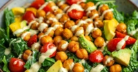 Vegan Caesar Salad with Crispy Chickpeas